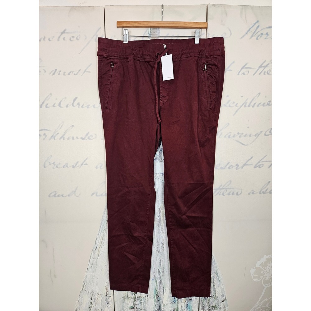 Cotton Citizen Mens Simon Pant Burgundy Maroon Tapered Drawstring Trousers XL